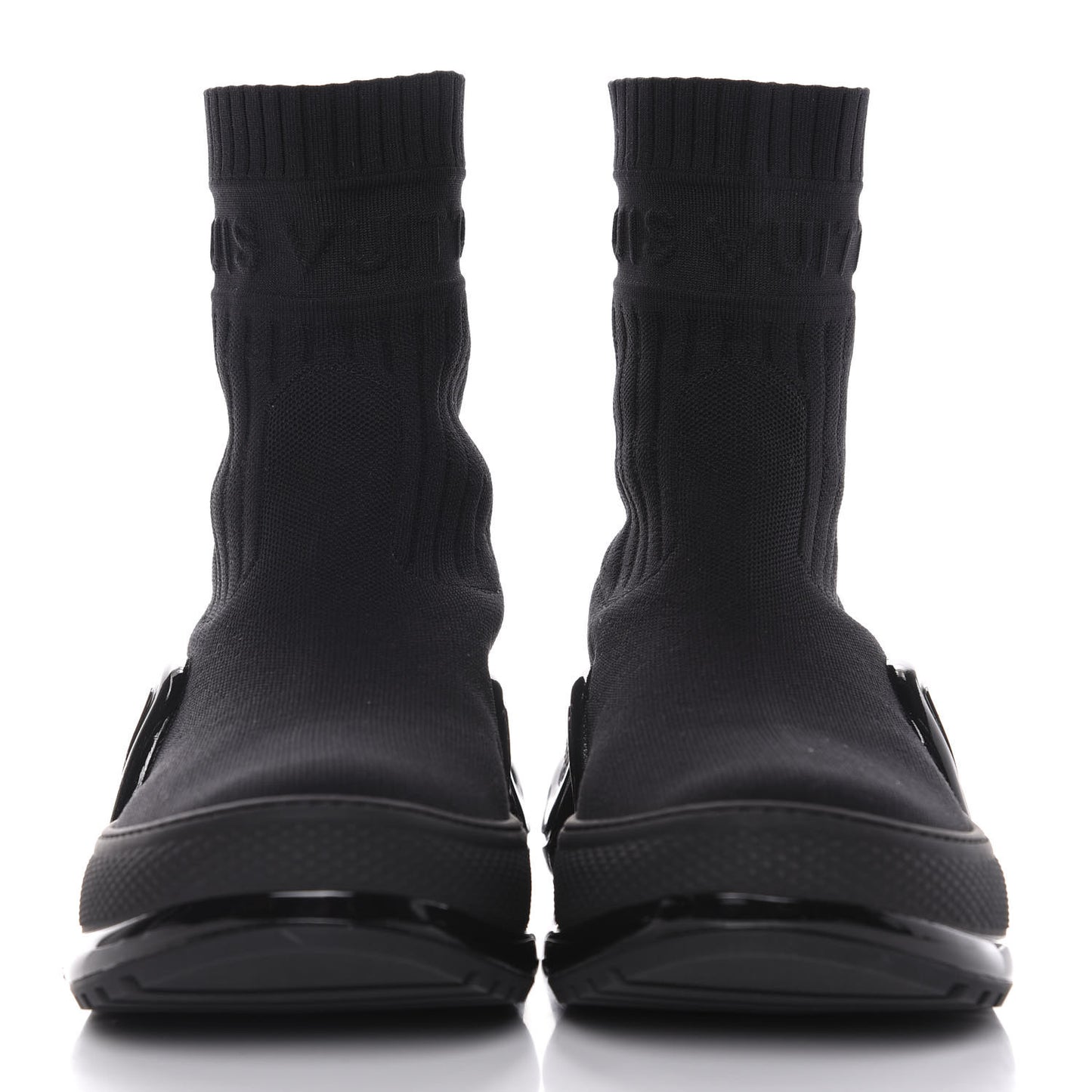 Stretch Textile Patent LV Archlight Sneaker Boots 41 Black