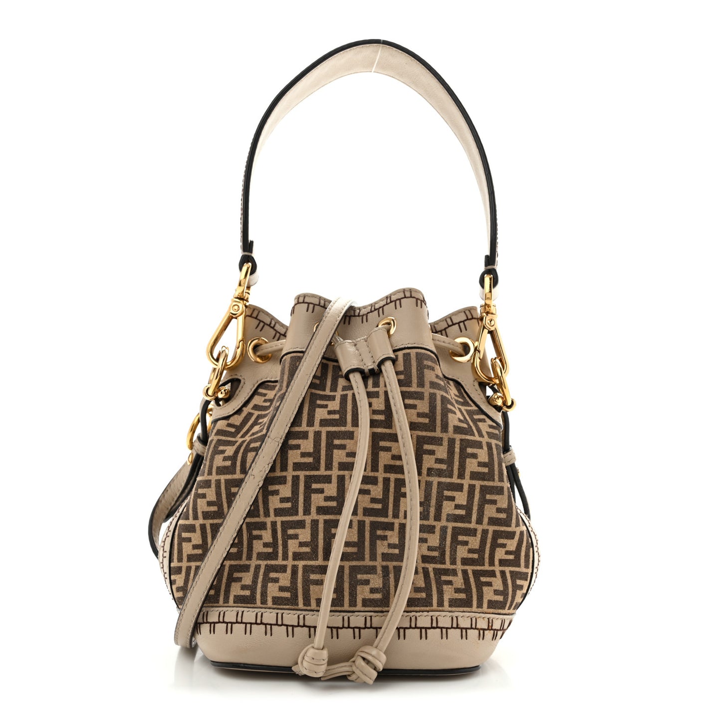 Suede Vitello Grace F is Fendi Micro FF Mini Mon Tresor Bucket Bag Nude Spring Maya