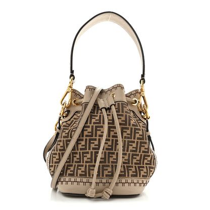 Fendi Suede Vitello Grace F is Fendi Micro FF Mini Mon Tresor Bucket Bag Nude Spring Maya 1 of 15