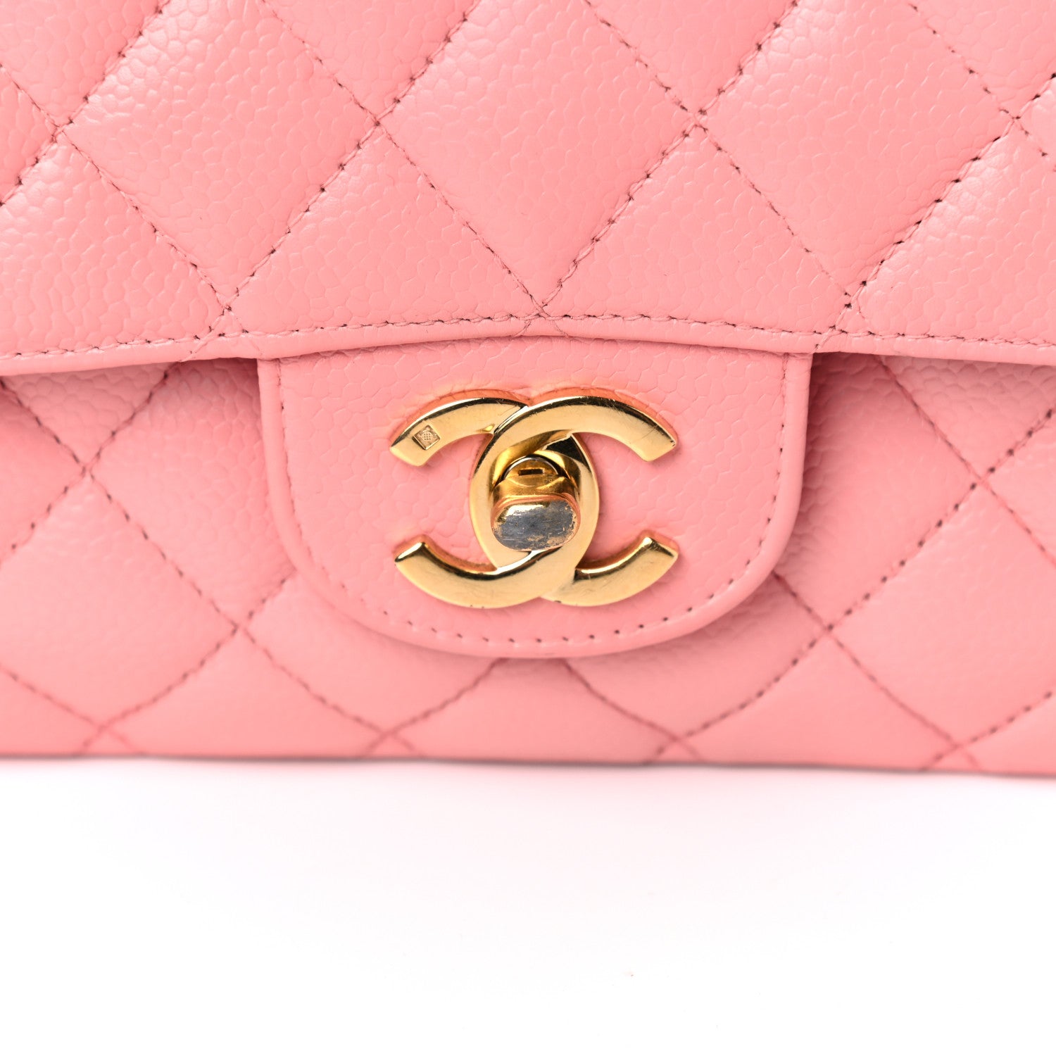 Chanel Caviar Quilted Medium Double Flap Pink 19 of 22