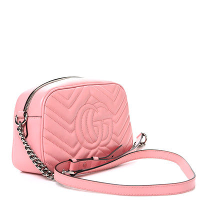 Gucci Calfskin Matelasse Small GG Marmont Chain Shoulder Bag Wild Rose 3 of 11