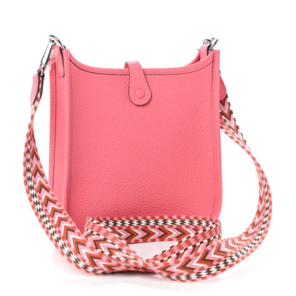 Hermes Taurillon Clemence Allegro Evelyne TPM Rose Azalee Rose Confetti 3 of 11