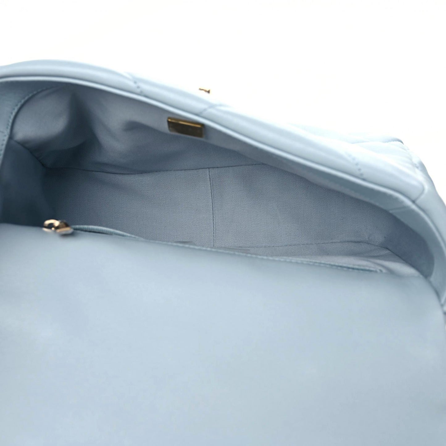 Lambskin Quilted Medium Chanel 19 Flap Light Blue