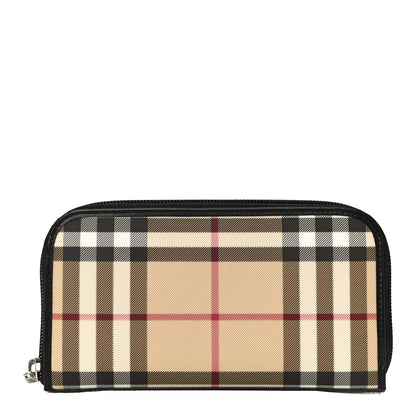 Burberry House Check Large Ziggy Zip Around Wallet Black 1 of 9