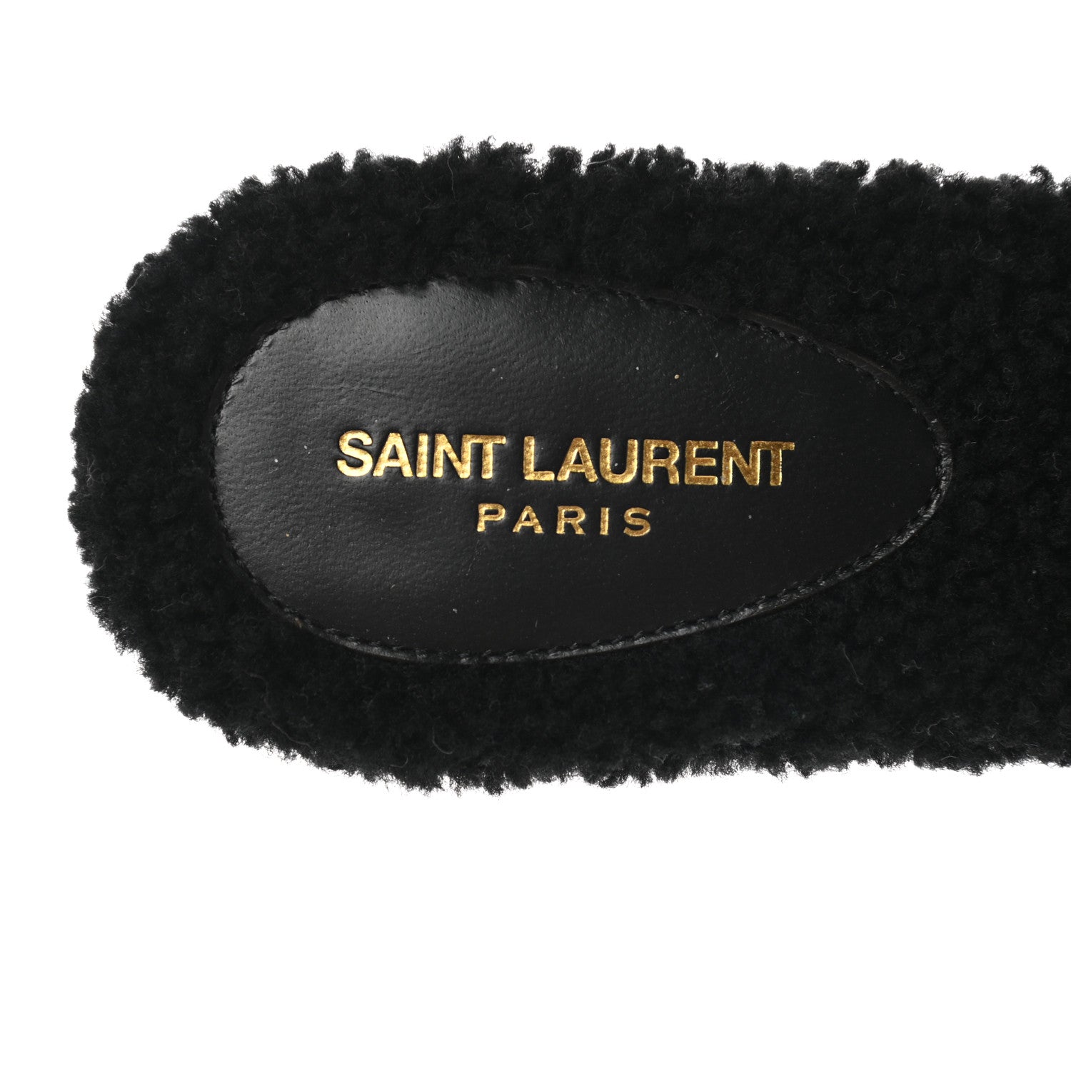 Saint Laurent Shearling Tribute Flat Mules 37.5 black 7 of 8