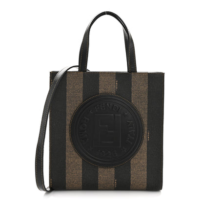 Fendi Pequin Spalmati Backpack Tote Tobacco Black 1 of 12