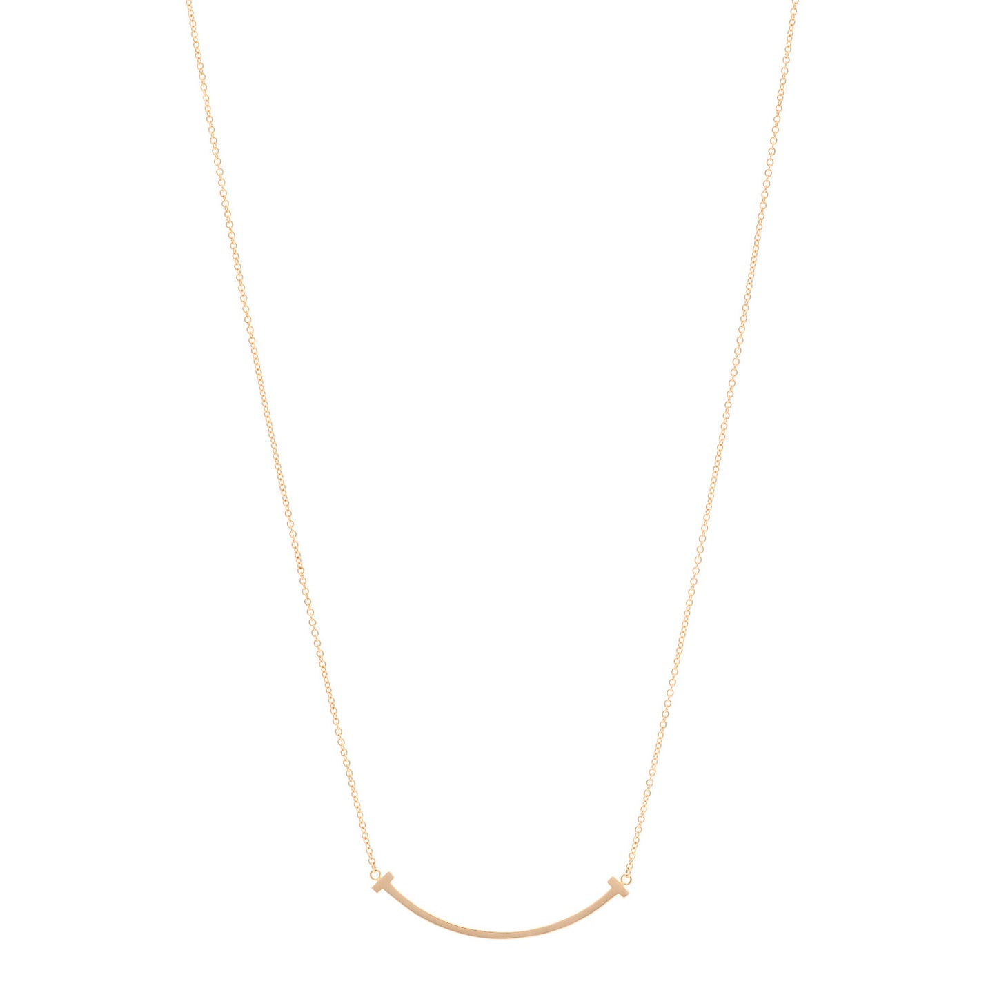 18K Rose Gold Small T Smile Pendant Necklace
