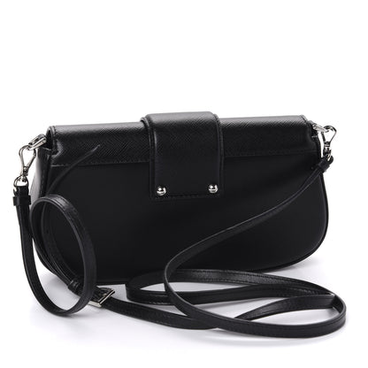 Prada City Calfskin Saffiano Mini Sidonie Shoulder Bag Black 3 of 10