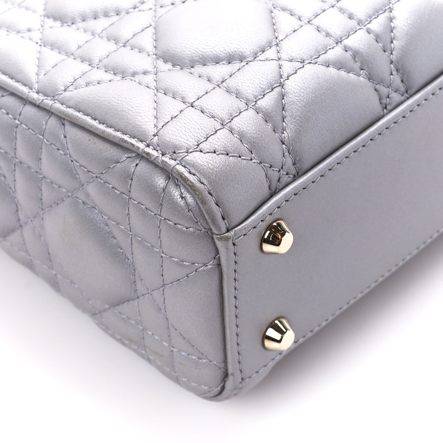 Christian Dior Lambskin Cannage Mini Lady Dior Grey 10 of 11