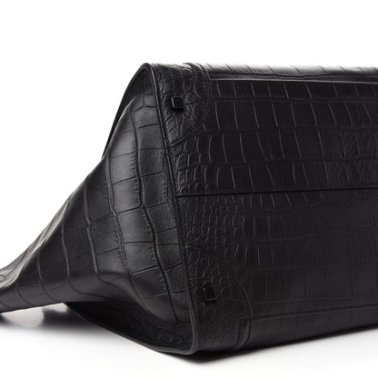 Celine Crocodile Embossed Calfskin Large Phantom Luggage Black 6 of 9