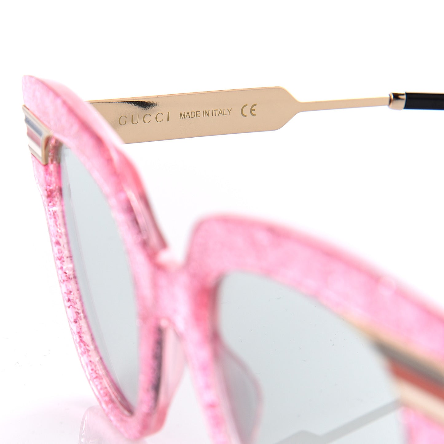 Acetate Square Frame Web Glitter GG0281S Sunglasses Pink
