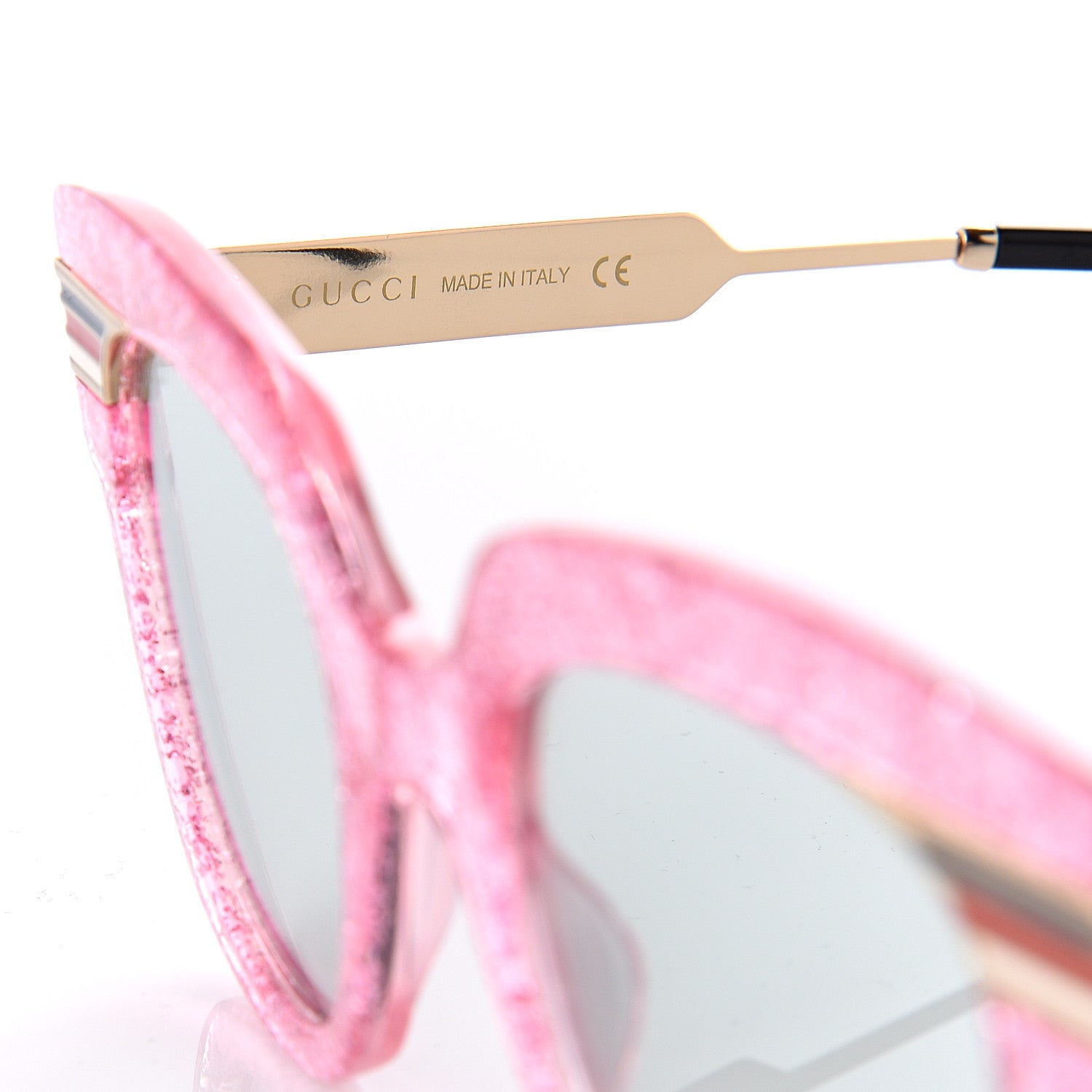 Gucci Acetate Square Frame Web Glitter GG0281S Sunglasses Pink 6 of 6