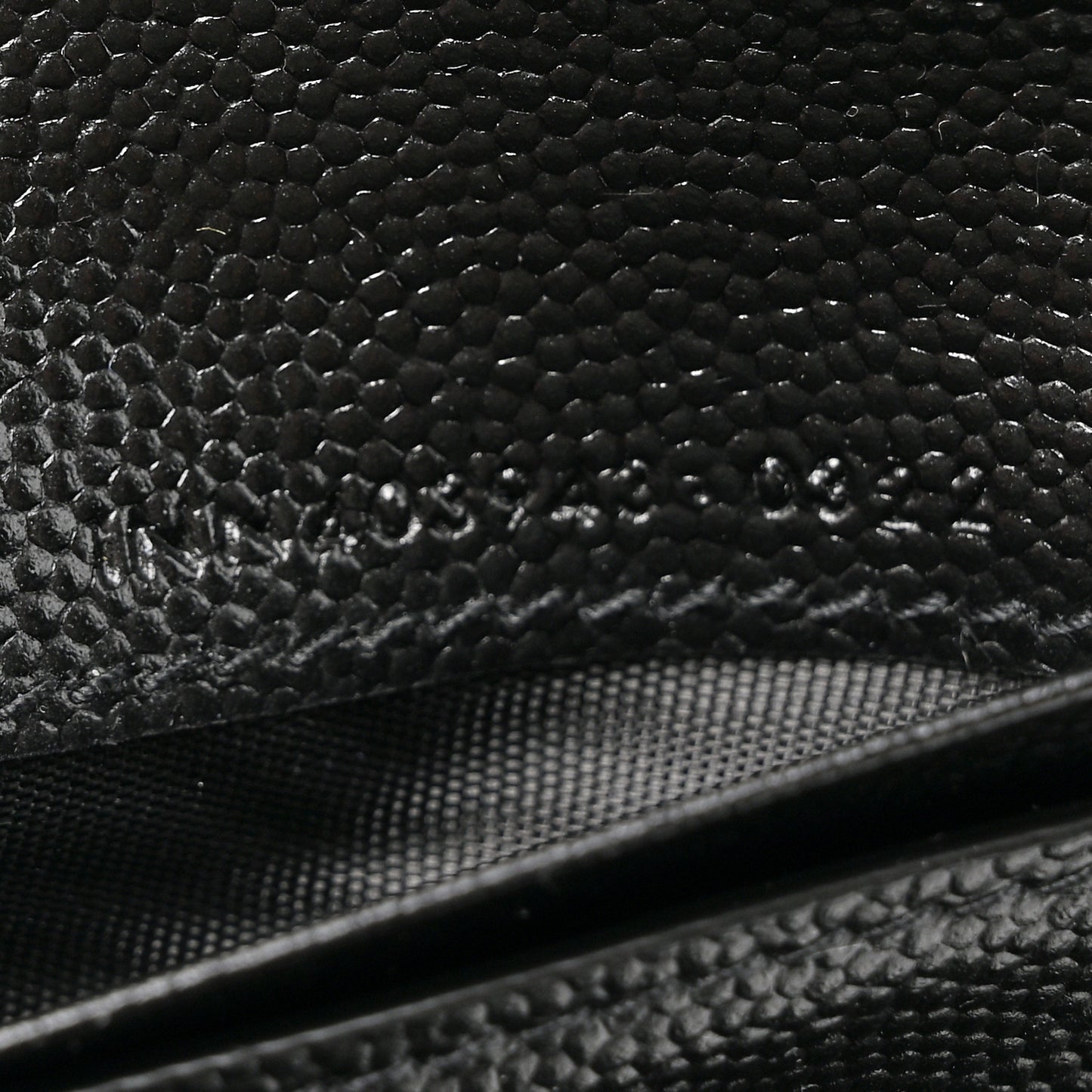 Grain De Poudre Matelasse Chevron Monogram Compact Tri Fold Wallet Black