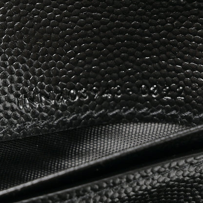 Saint Laurent Grain De Poudre Matelasse Chevron Monogram Compact Tri Fold Wallet Black 8 of 11