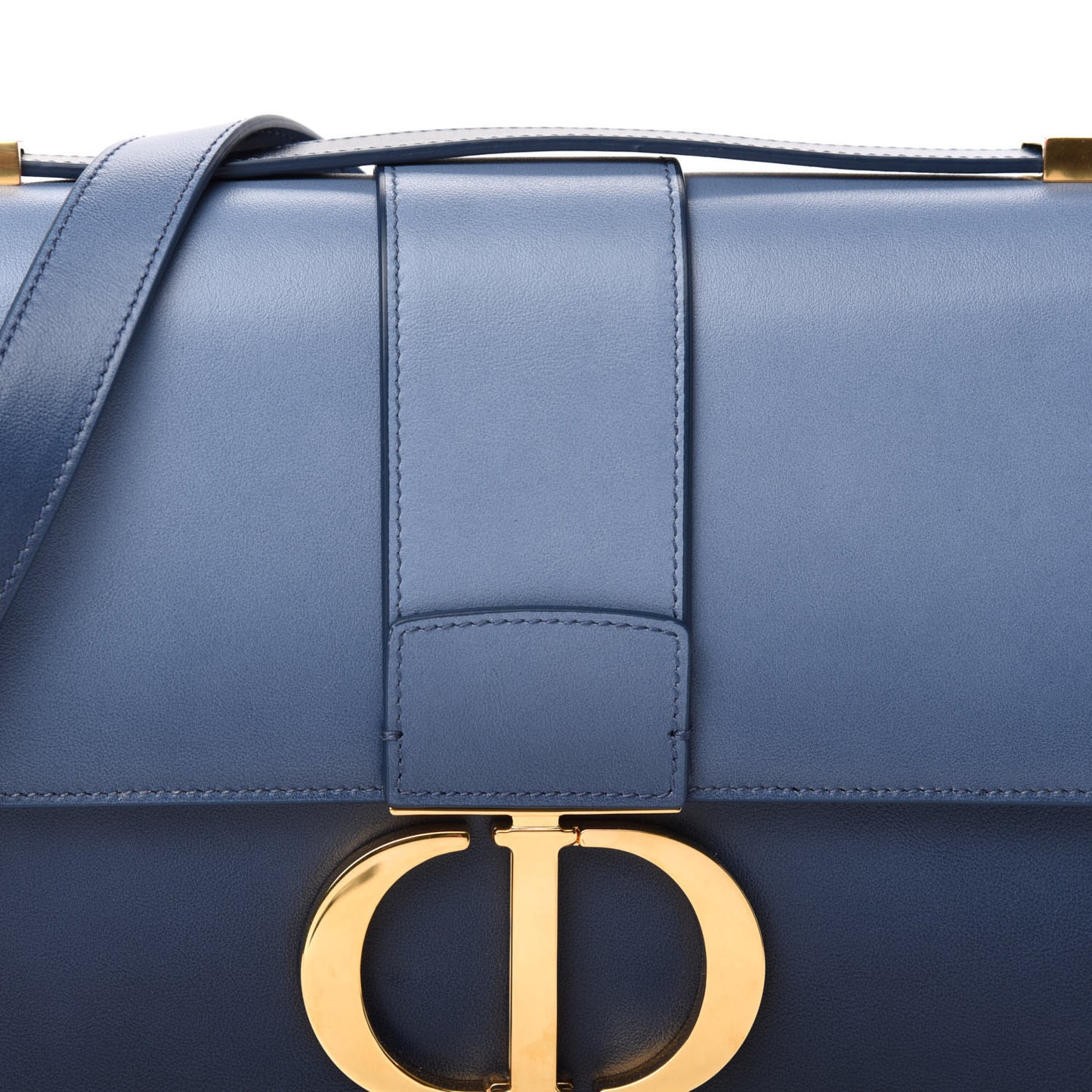 Smooth Calfskin Gradient 30 Montaigne Flap Bag Indigo Blue
