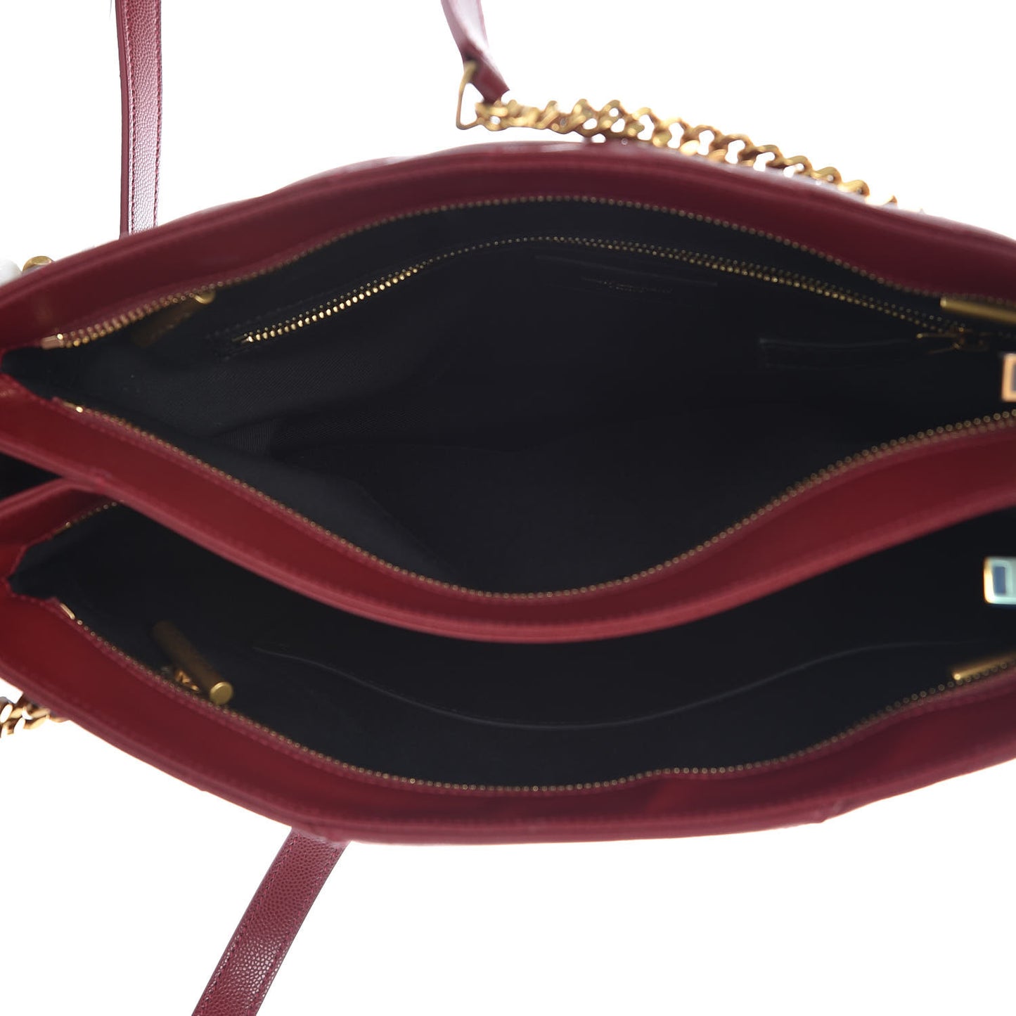 Grain de Poudre Matelasse Chevron Medium Tribeca Shopping Bag Garnet