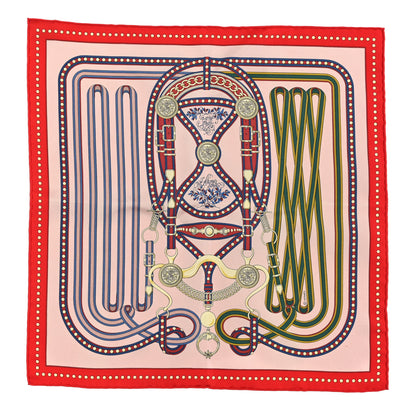 Hermes Silk Carre Grand Tralala Scarf 45 Rouge Rose Poudre Vert 1 of 3