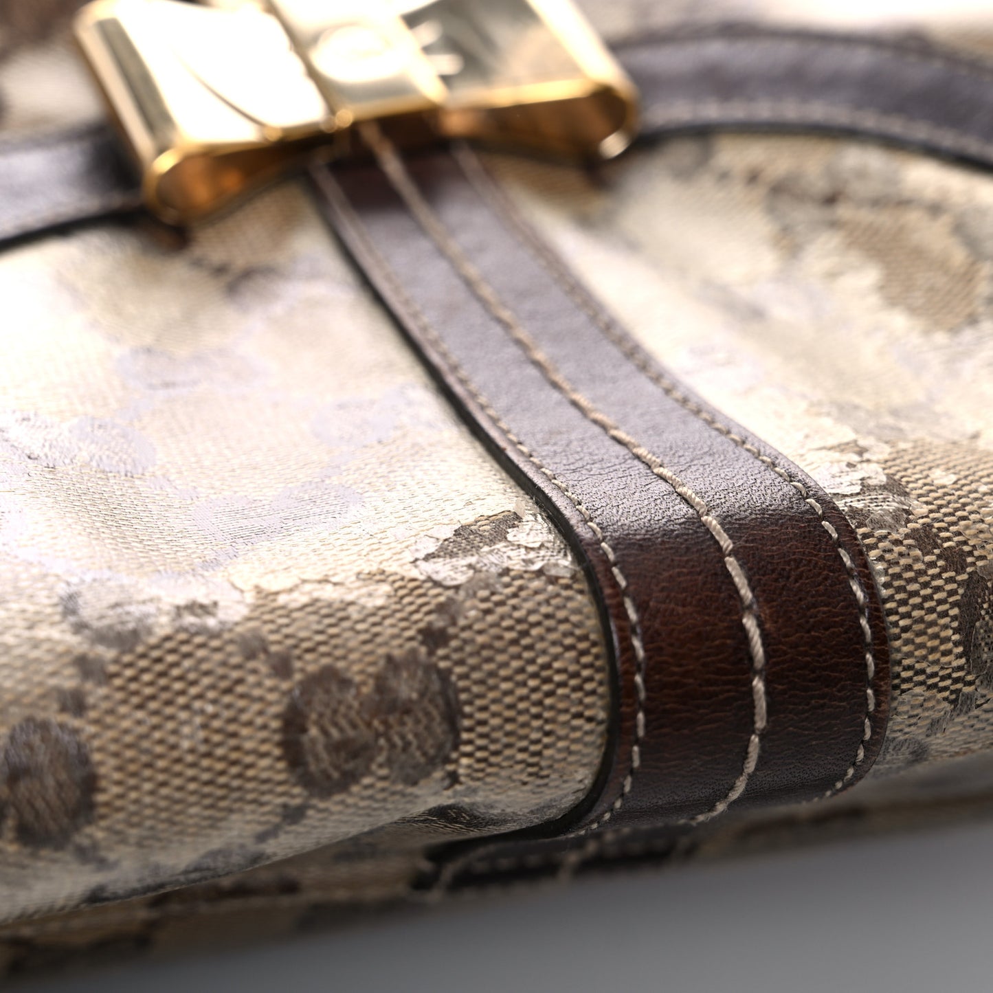 Crystal Monogram Duchessa Flap Shoulder Bag Dark Brown