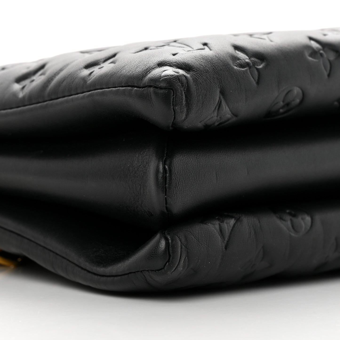 Lambskin Embossed Monogram Coussin MM Black