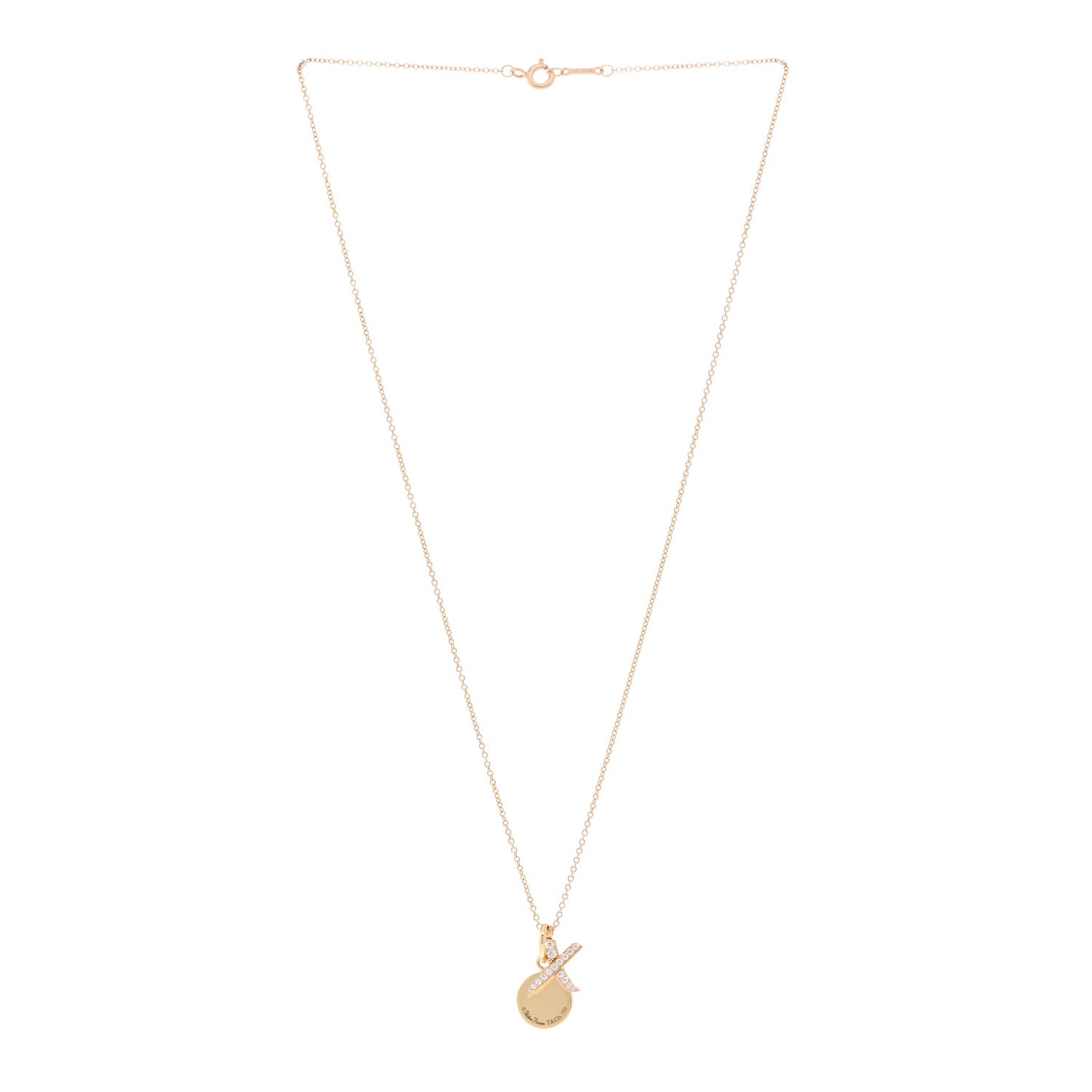 18K Rose Gold Diamond Paloma Picasso Graffiti X Pendant Necklace