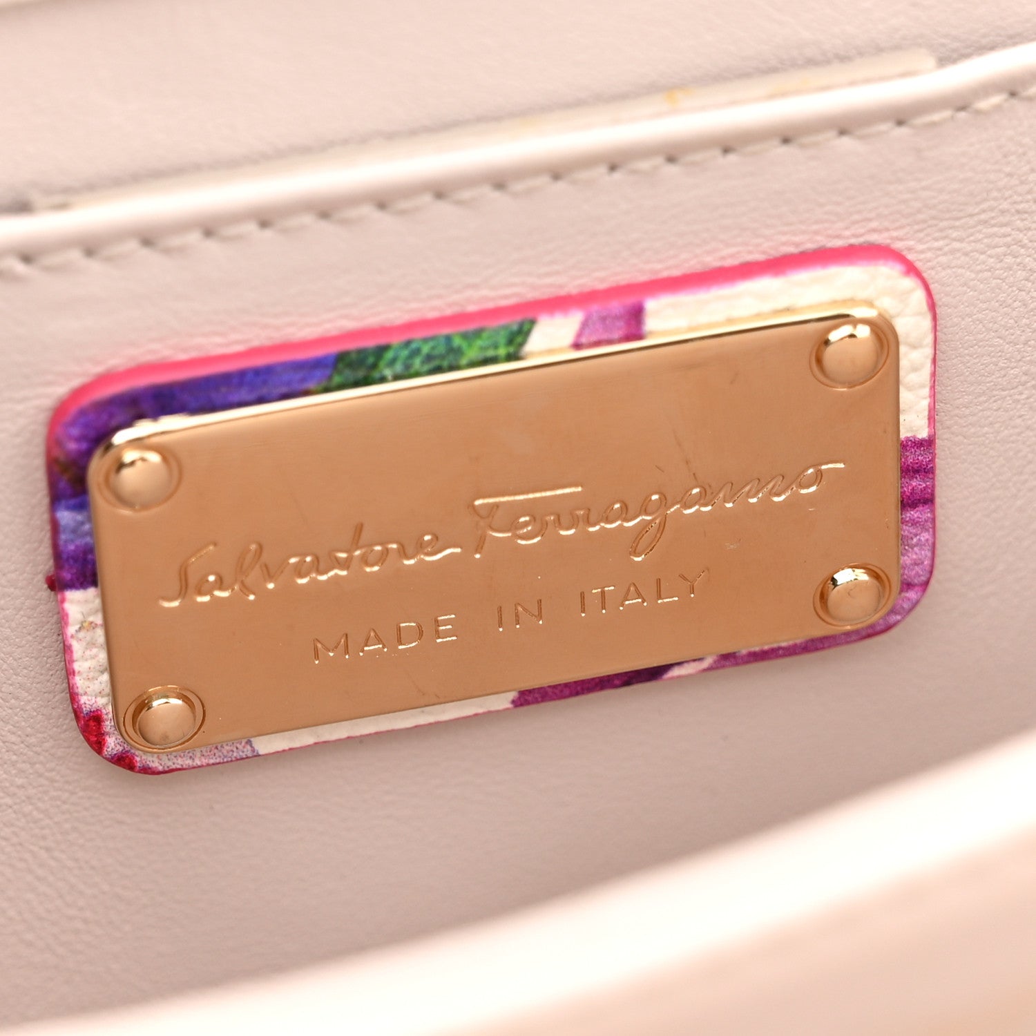 Salvatore Ferragamo Canvas Calfskin Thalia Crossbody Bag White Multicolor 6 of 12