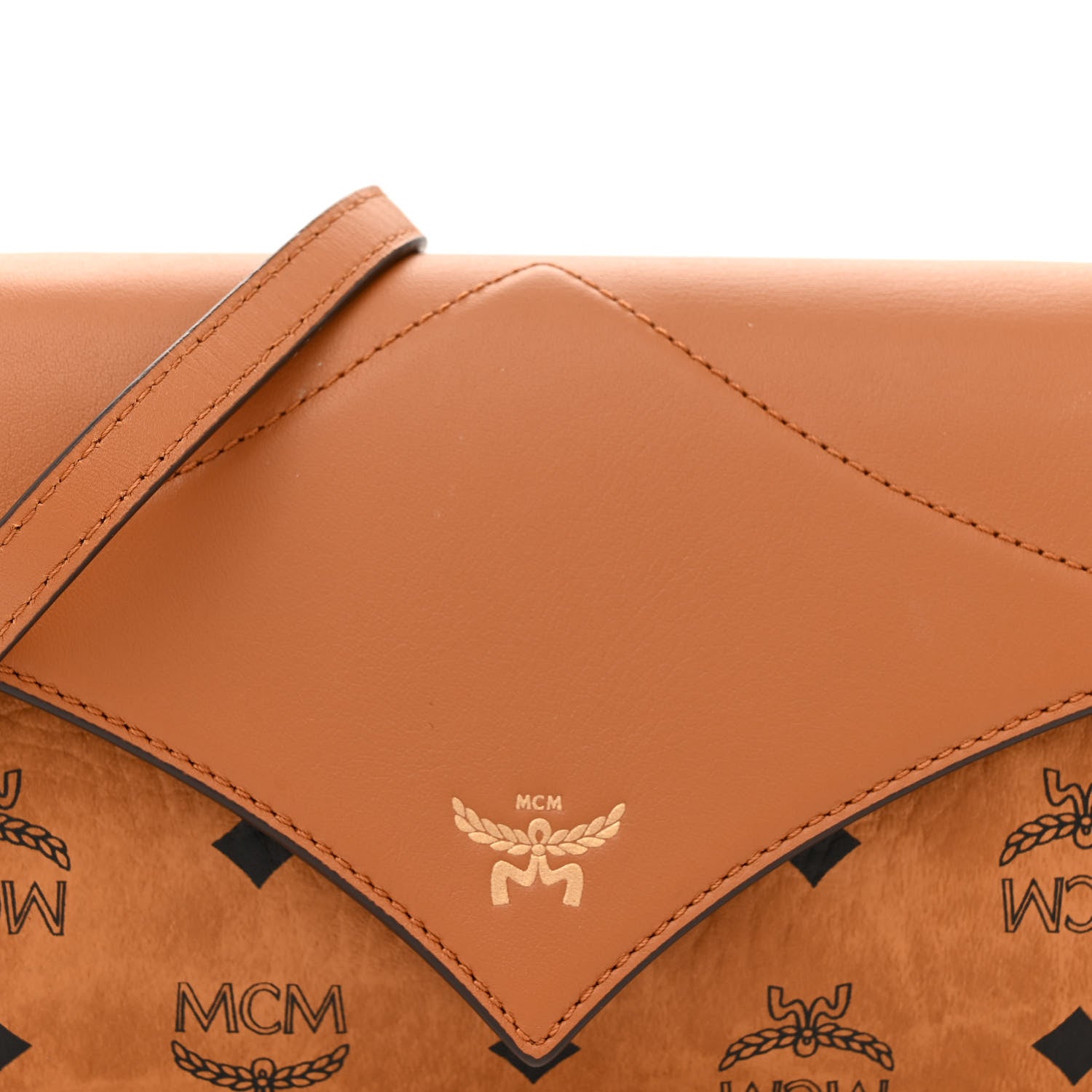 MCM Visetos Mini Diamond Shoulder Bag Cognac 7 of 11