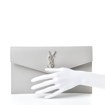 Saint Laurent Grain De Poudre Uptown Pouch Granite 2 of 8