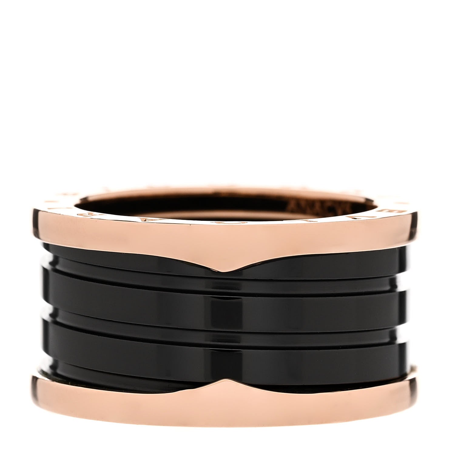 Bulgari 18K Rose Gold Black Ceramic B.Zero1 Four-Band Ring 57 8 3 of 7