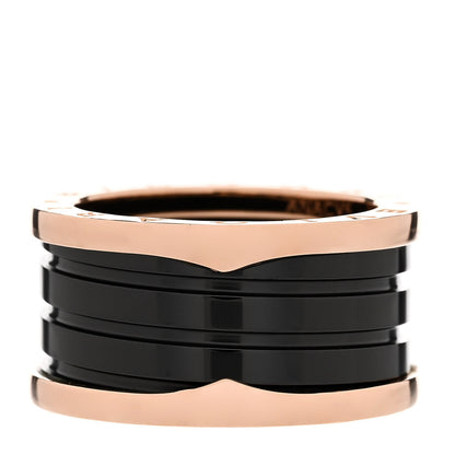 Bulgari 18K Rose Gold Black Ceramic B.Zero1 Four-Band Ring 57 8 3 of 7