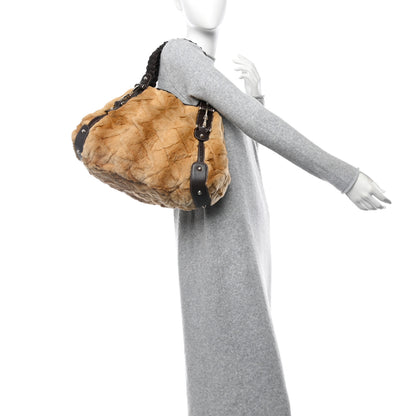 Gucci Mink Fur Medium Pelham Shoulder Bag Beige Brown 2 of 10