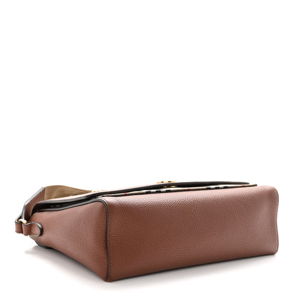 Burberry Calfskin Vintage Check Note Crossbody Bag Tan 4 of 9