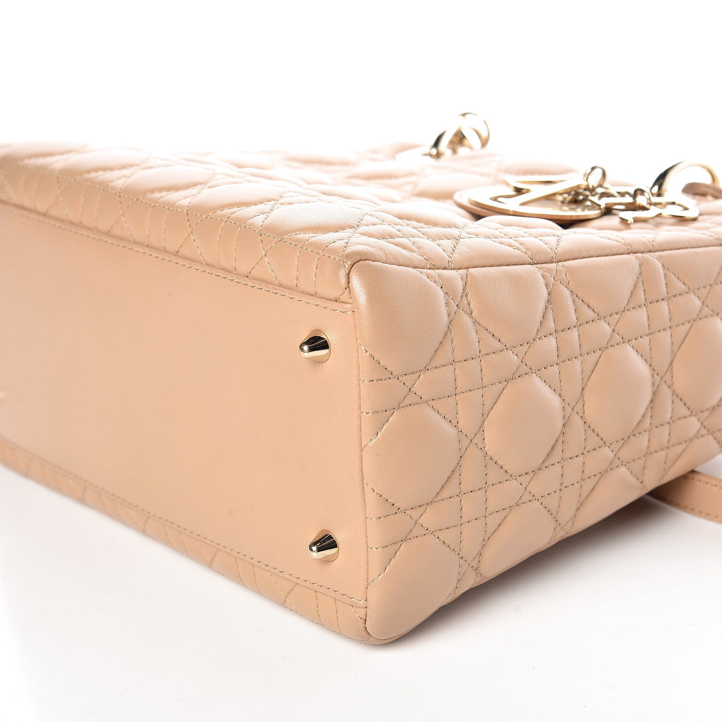 Lambskin Cannage Medium Lady Dior Beige