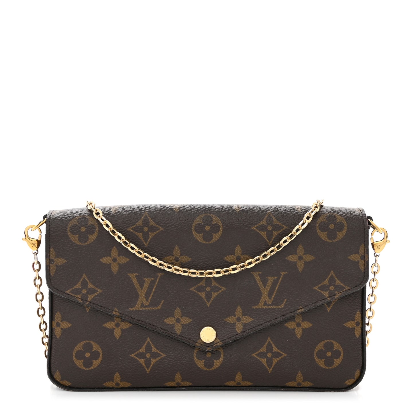 Monogram Pochette Felicie Chain Wallet Fuchsia