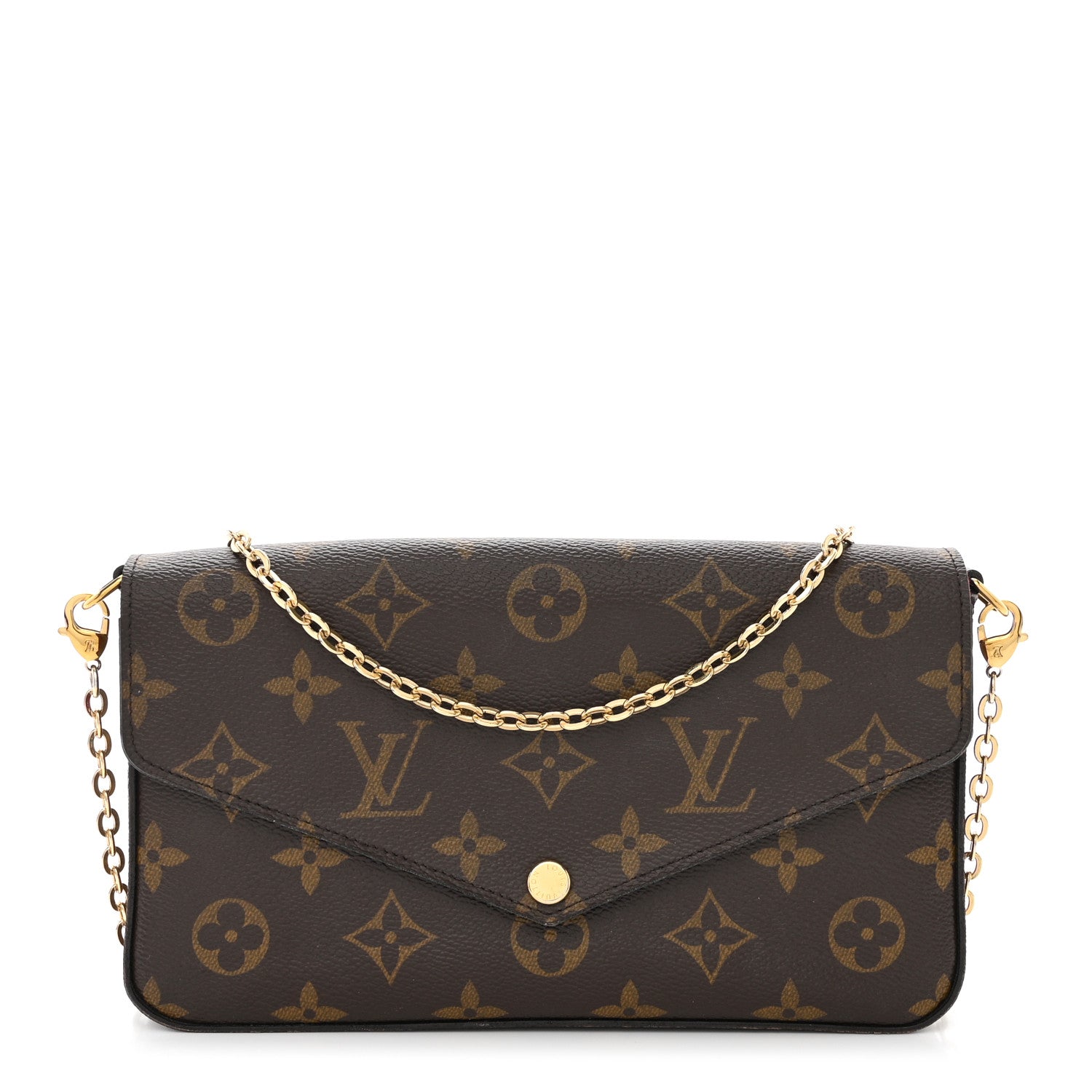 Louis Vuitton Monogram Pochette Felicie Chain Wallet Fuchsia 1 of 14