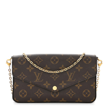Louis Vuitton Monogram Pochette Felicie Chain Wallet Fuchsia 1 of 14