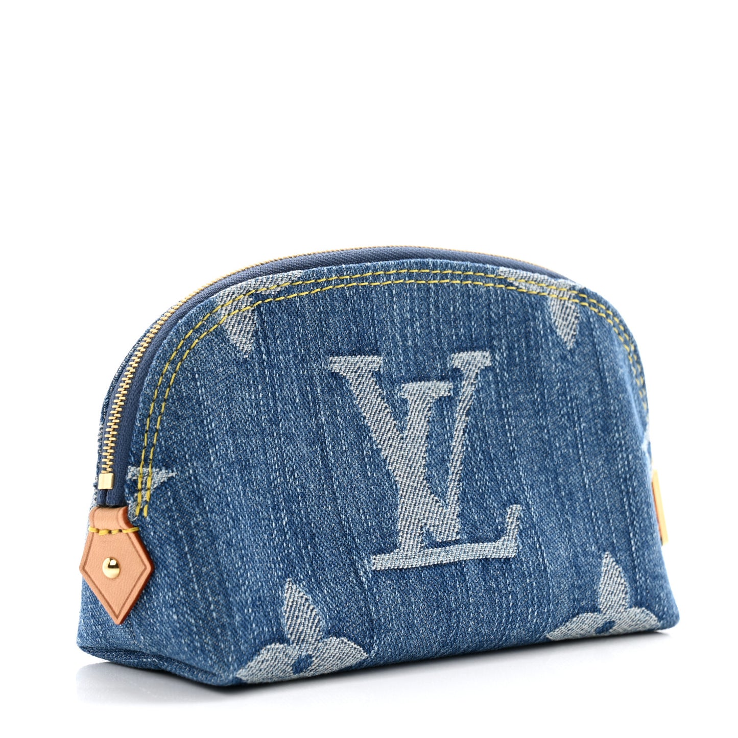 Denim Giant Monogram Pochette Cosmetique PM Denim Blue