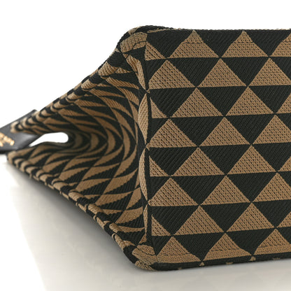 Prada Jacquard Saffiano Triangolo Symbole Embroidered Large Tote Black Corda 7 of 8