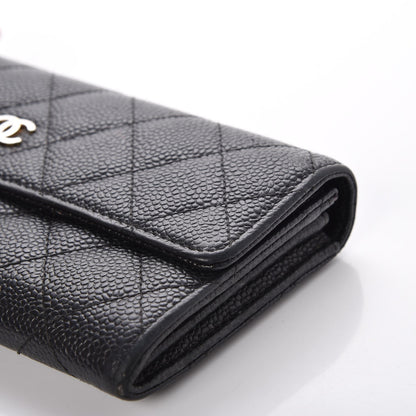 Chanel Caviar Quilted Large Gusset Flap Wallet Black 15 of 16