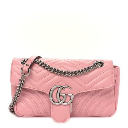 Gucci Calfskin Matelasse Small GG Marmont Shoulder Bag Wild Rose 1 of 9
