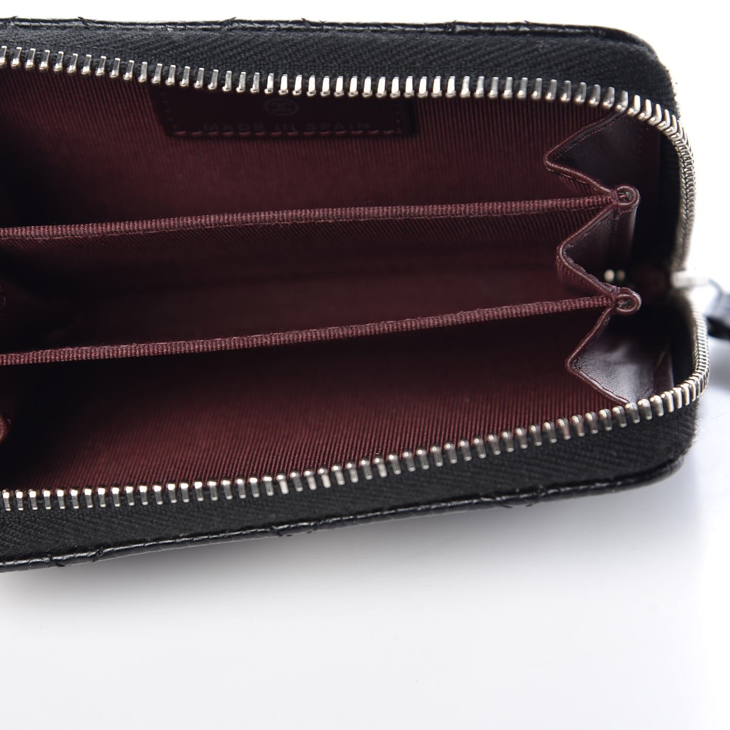 Caviar Quilted Zip Coin Purse Black