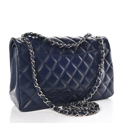 Chanel Caviar Quilted Jumbo Double Flap Navy 5 of 14