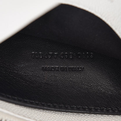 Saint Laurent Grain De Poudre Small West Hollywood Monogram Fold-Over Bag Pearl White 8 of 8