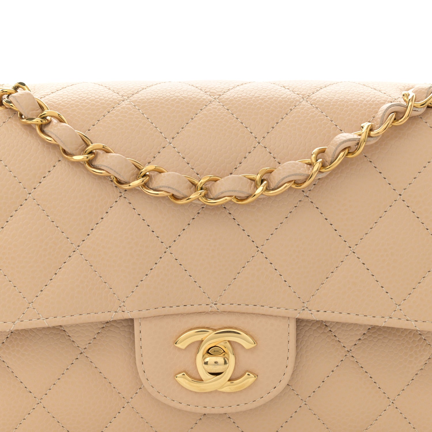 Chanel Caviar Quilted Small Double Flap Beige 8 of 11
