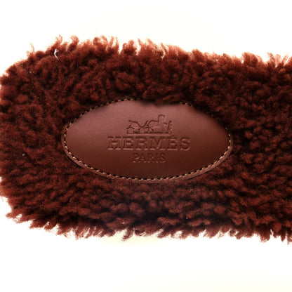 Hermes Woolskin Oran Sandals 40 Cognac 7 of 7