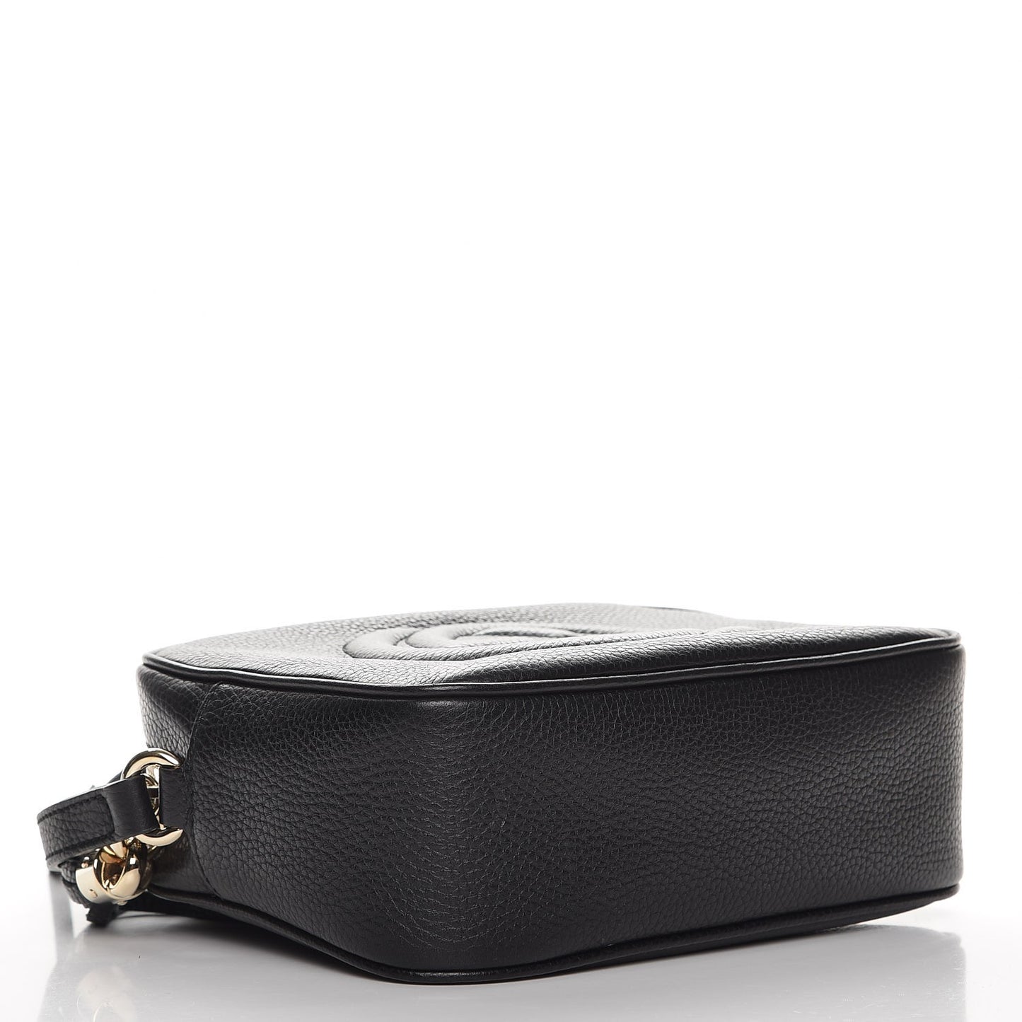 Pebbled Calfskin Small Soho Disco Bag Black