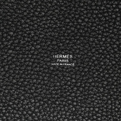 Hermes Taurillon Clemence Picotin Lock 22 MM Black Gold 6 of 10