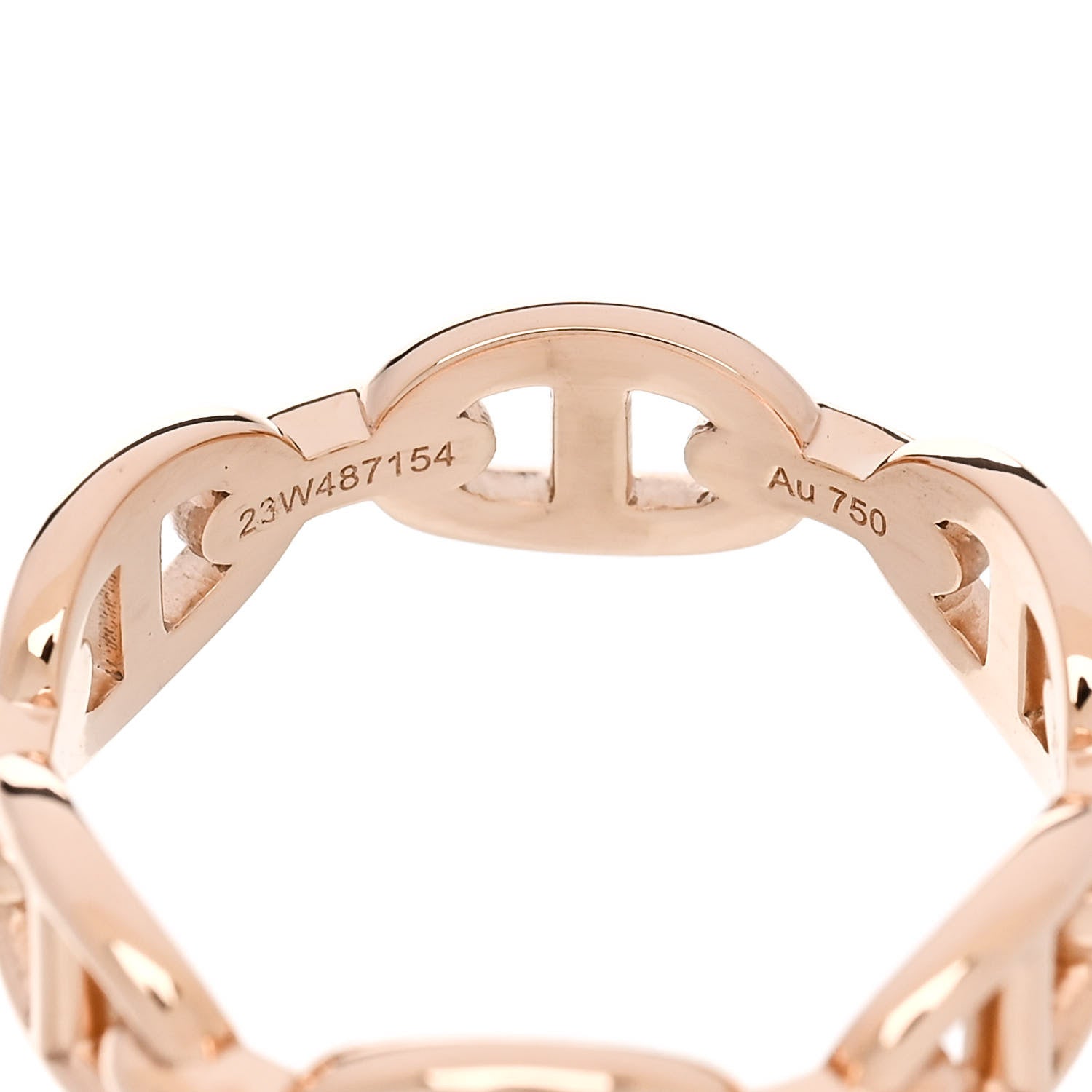 Hermes 18K Rose Gold PM Chaine d'Ancre Enchainee Ring 55 7.25 6 of 7