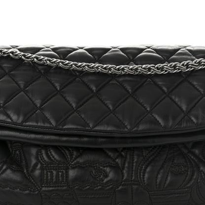 Chanel Lambskin Quilted Large Paris Moscou Red Square Bag Black 8 of 10