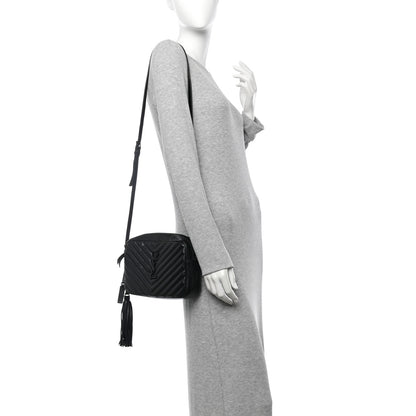 Saint Laurent Calfskin Matelasse Monogram Monochrome Lou Camera Bag Black 2 of 11