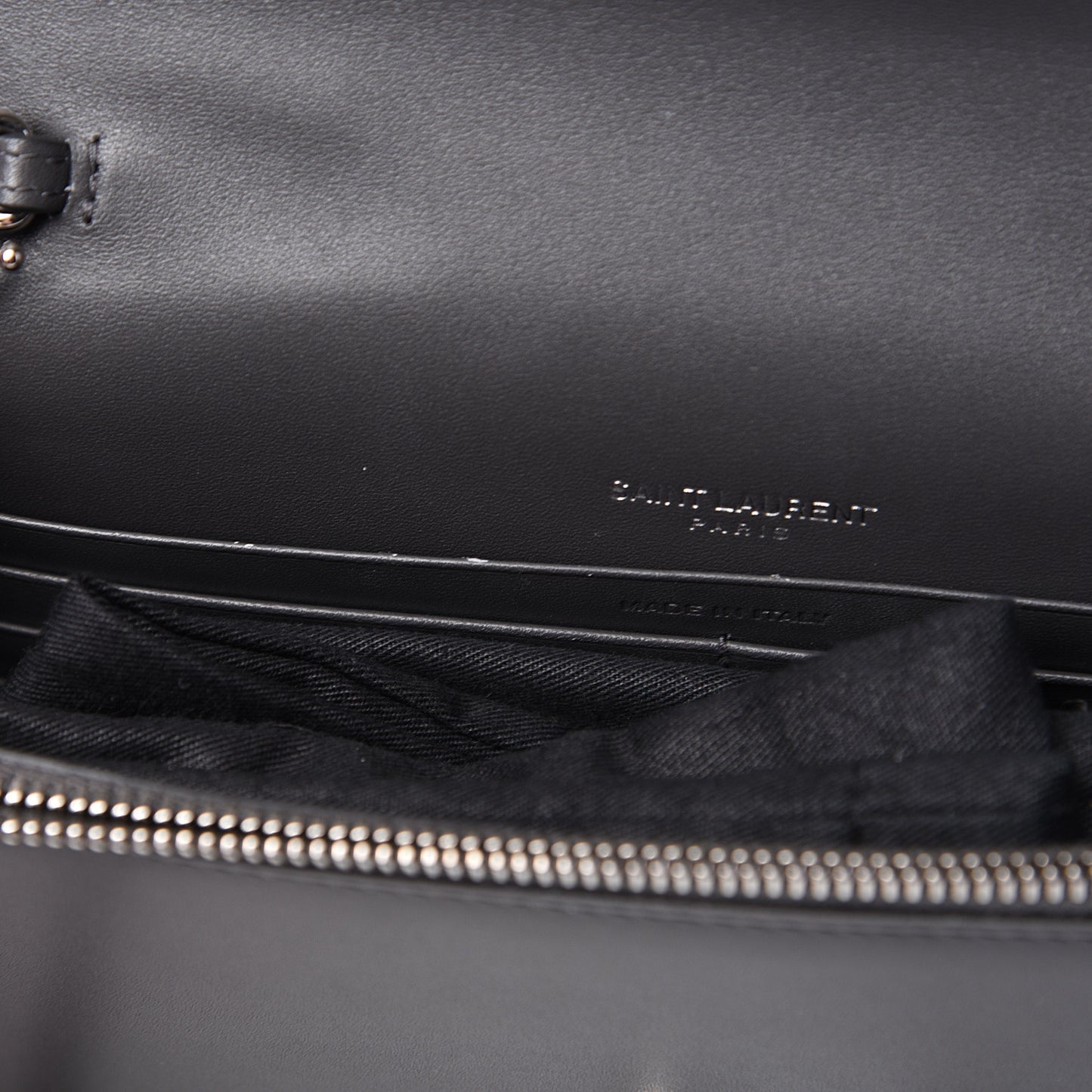 Smooth Calfskin Classic Monogram Kate Tassel Chain Wallet Grey